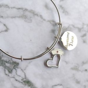 Nurse charm bangle bracelet
